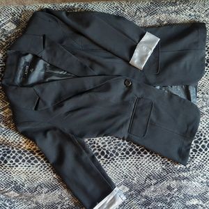 A Byer, M, Black blazer with pinstripe cuff
